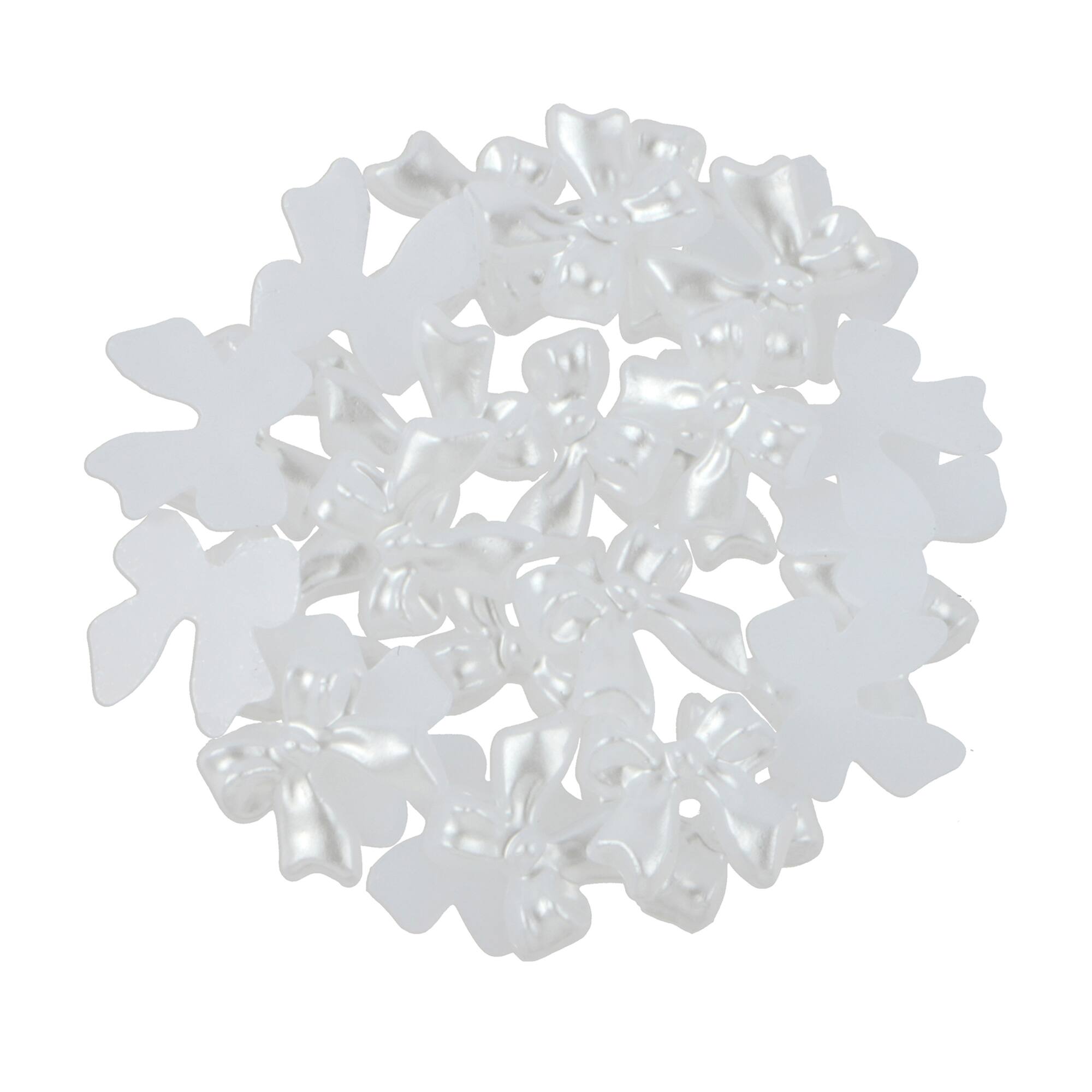 10.8mm White Plastic Flatback Pearl Bows, 200ct. by Bead Landing™